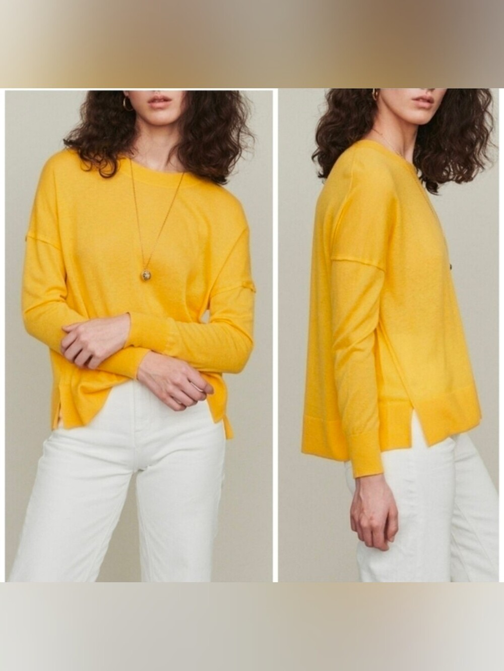 Maje Yellow Oversize Cashmere Sweater